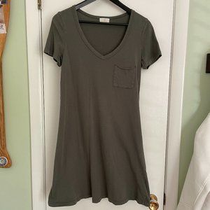 t.la V-Neck T-shirt Dress Olive Women's XS Anthropologie